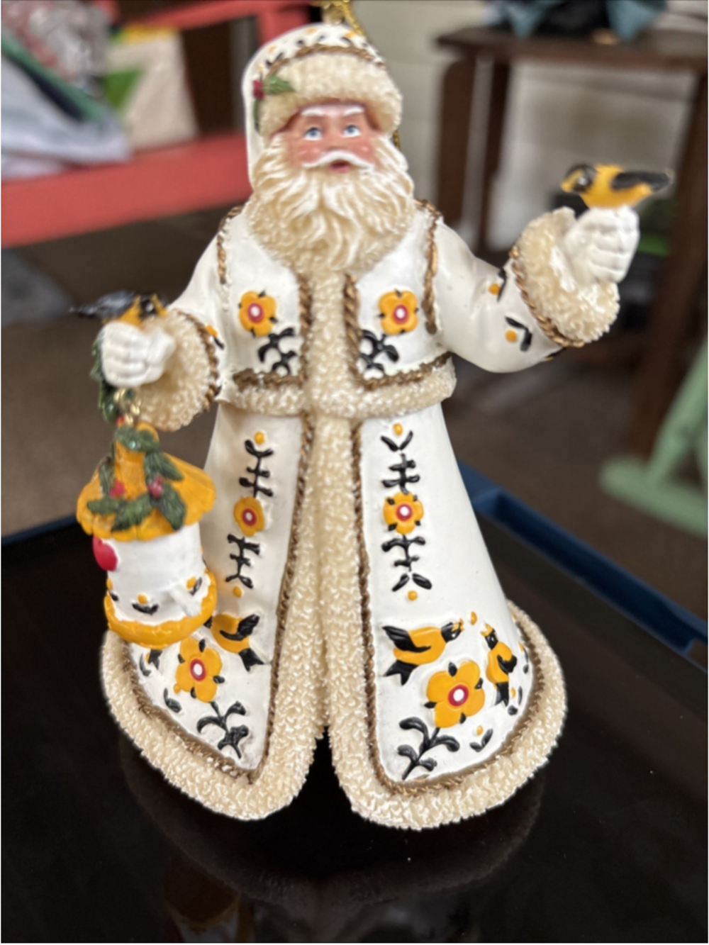 Ashton Drake Galleries Xmas Ornmnt Santa’s Feathered Friends “Christmas Chatter”